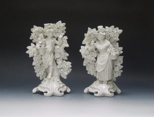 Very rare pair of white Plymouth figures