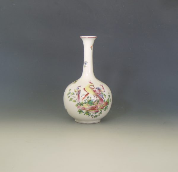 pair of Bow porcelain bottle vases