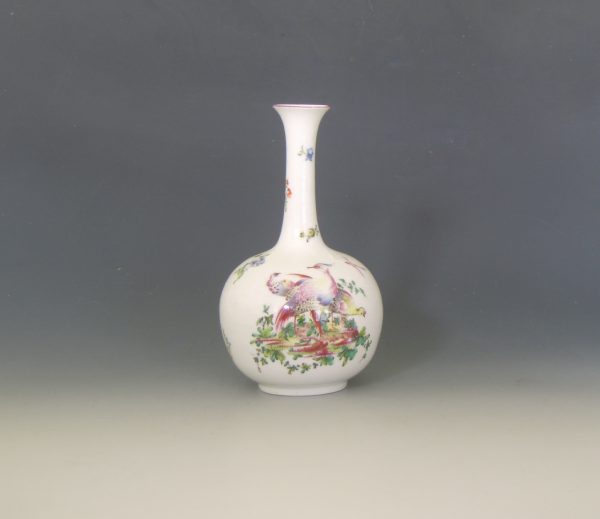 pair of Bow porcelain bottle vases