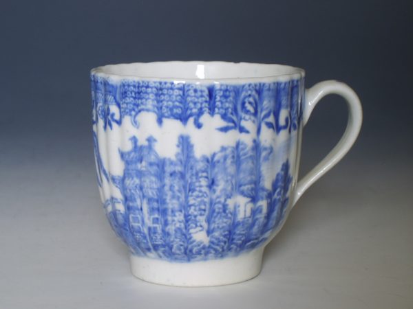 New Hall porcelain ribbed coffee cup