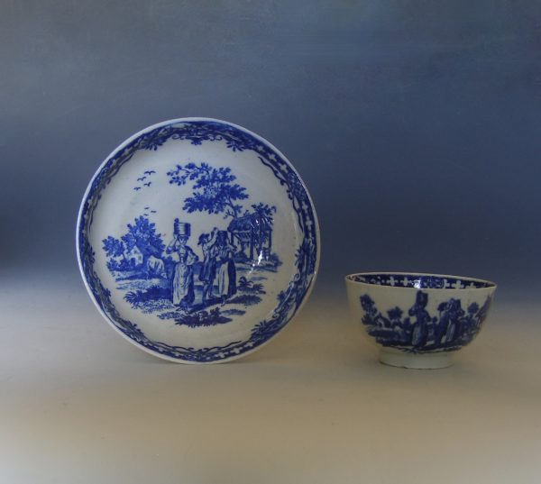 Worcester porcelain teabowl and saucer